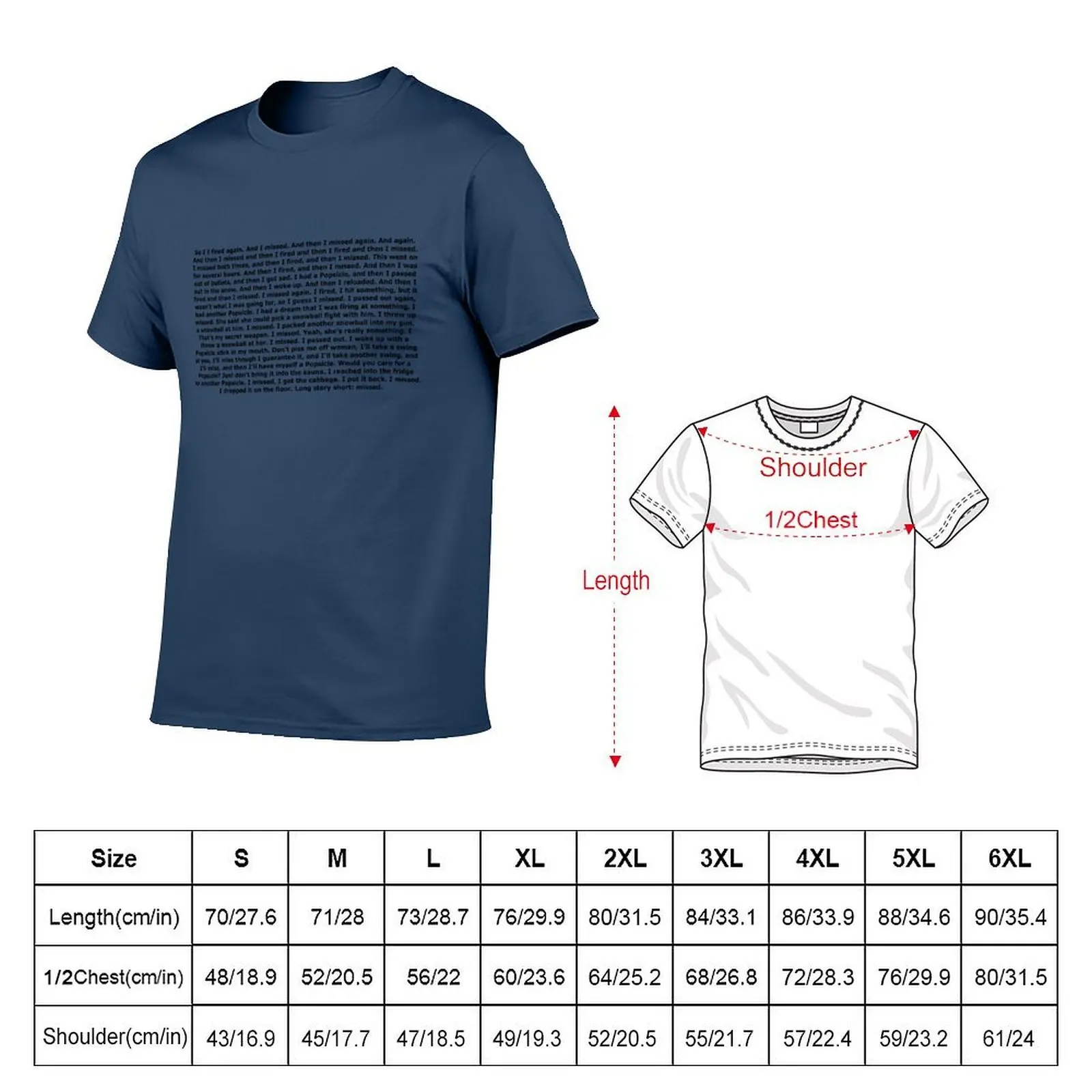 And then I fired, and then I missed T-Shirt Everyday Wear Basic Short Sleeve Top