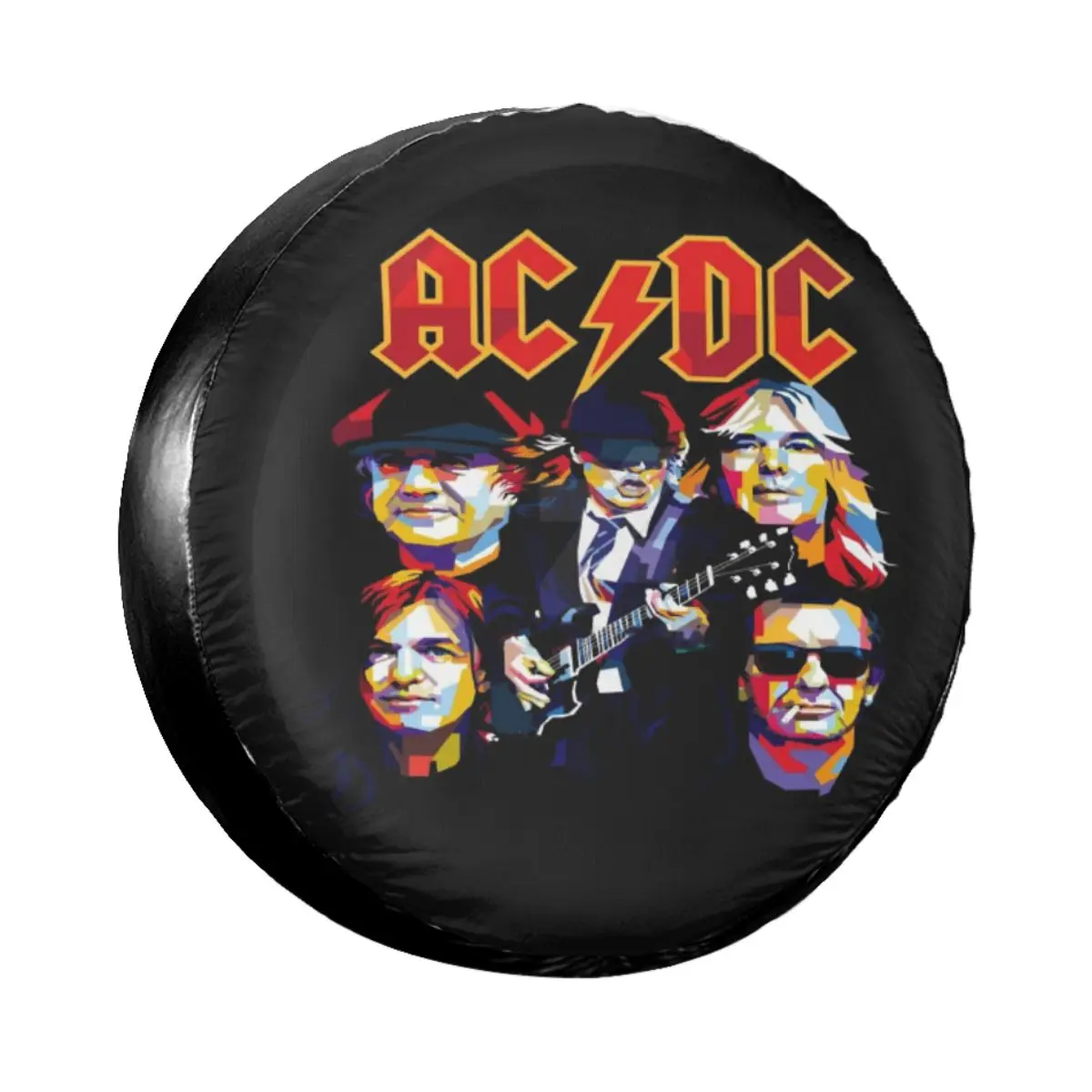 AC DC Australian Rock Band Spare Wheel Tire Cover Case Bag Pouch for JeepBlack By Bennadn Vehicle Accessories 14