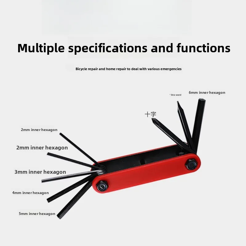 مجموعة أدوات متعددة للدراجة 8 في 1، مجموعة مفاتيح سداسية مع تصميم قابل للطي لإصلاح وصيانة دراجات الطرق الجبلية