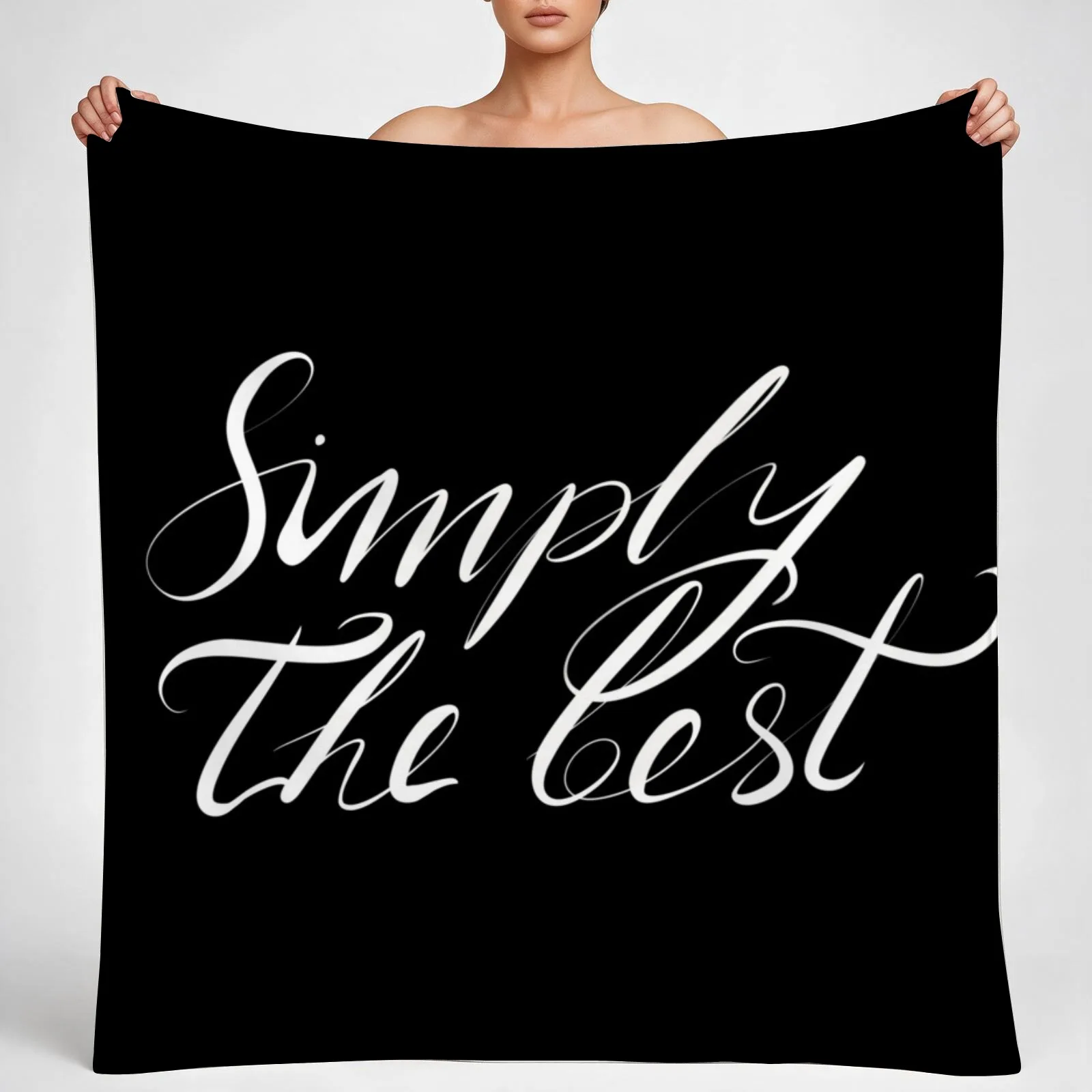 Simply the best calligraphy text saying Throw Blanket couch cozy soft plush fuzzy picnic outdoor blanket