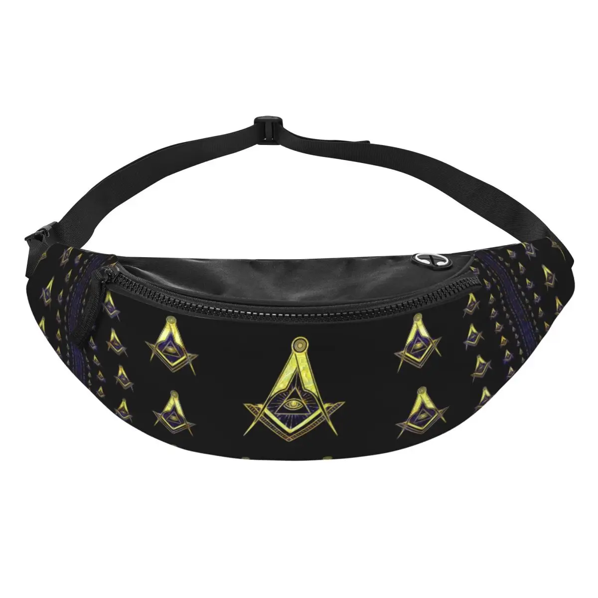 Custom Casual Masonic Freemason Fanny Pack for Traveling Men Women Crossbody Waist Bag Phone Money Pouch