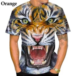 Men Summer Fashion 3D Tiger Printed T Shirts Personality Cool Printing Graphic Tee Shirt Short Sleeve Tops