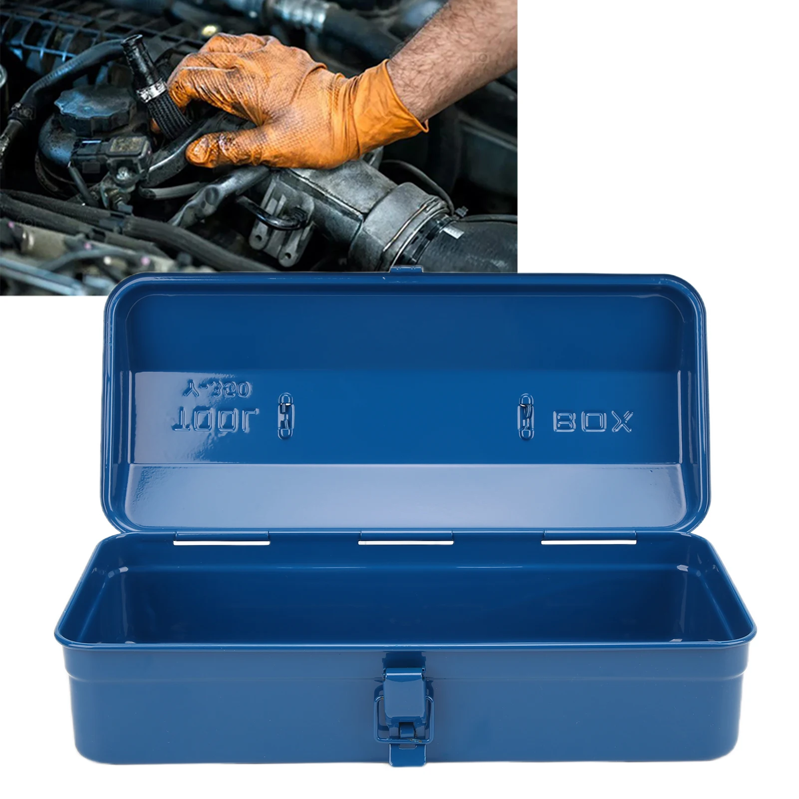 

Portable Tool Storage Box Large Capacity Steel Storage Organizer Toolbox for Car