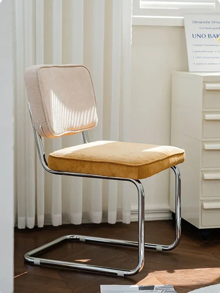 

Dining Chair Home Furniture Corduroy Design Living Room Armchairs Bedroom Makeup Chairs Modern Backrest Desk Stools Customized