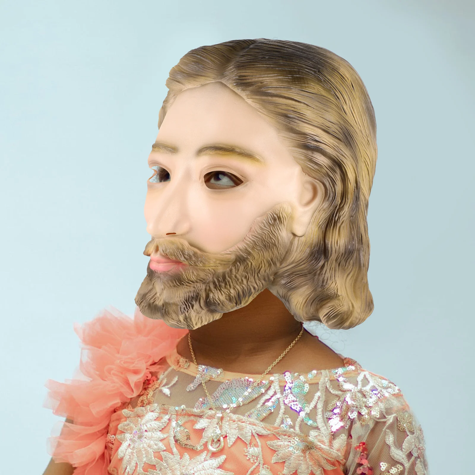 

Unique Jesus Headgear Christmas mask Realistic Costume Masquerade Party Cosplay Festival Novelty Decorative Show Photo