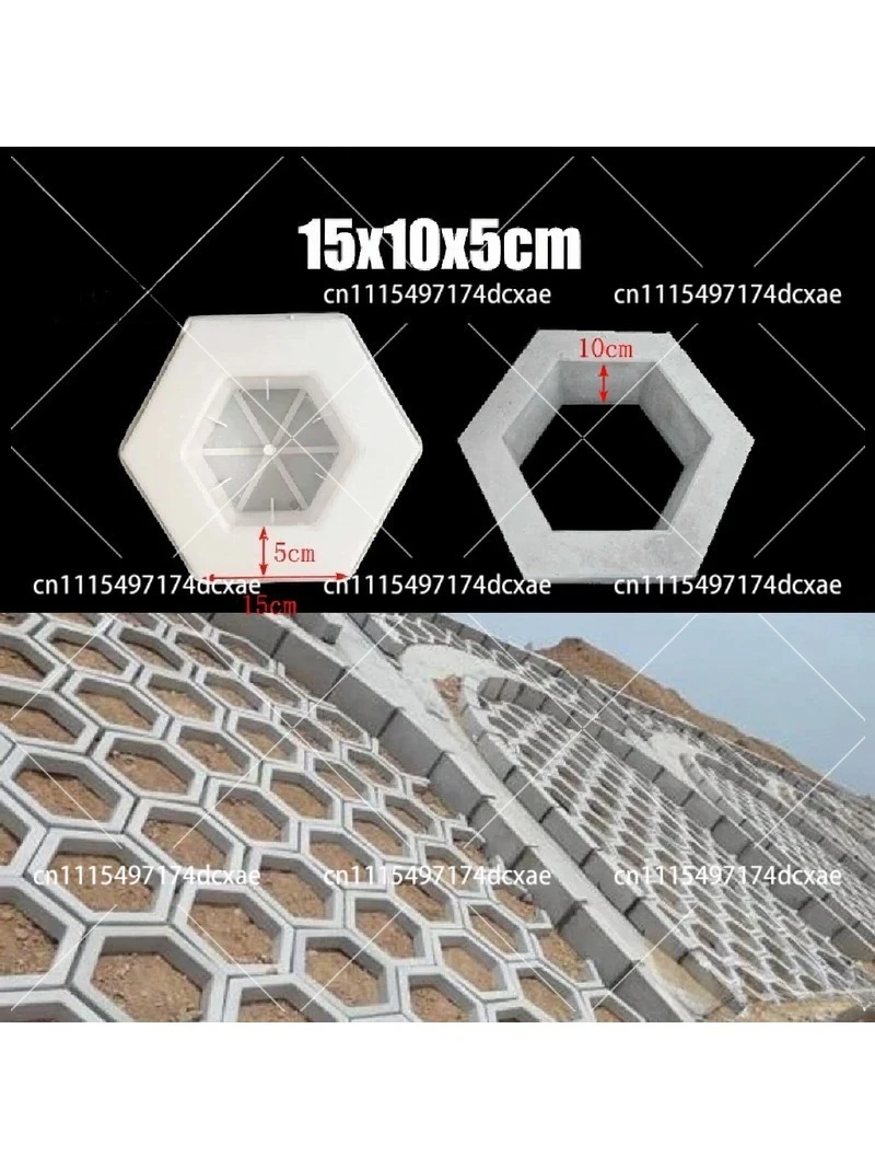 Hexagonal Concrete Brick Mold for Slope Protection, Reservoir & Grass Planting, Eco-Friendly Cement Hollow Brick