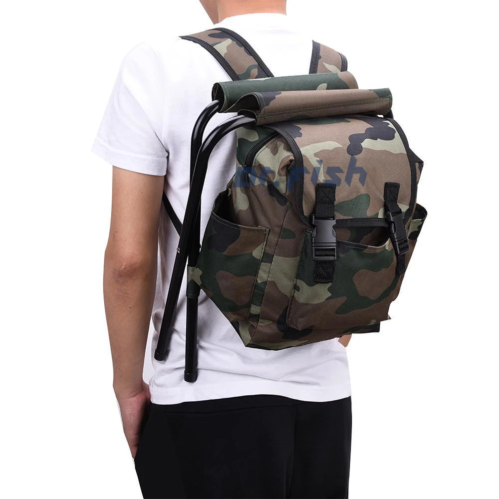 Mochila de pesca 2 en 1 con portasillas plegable de gran capacidad - imagen 3
