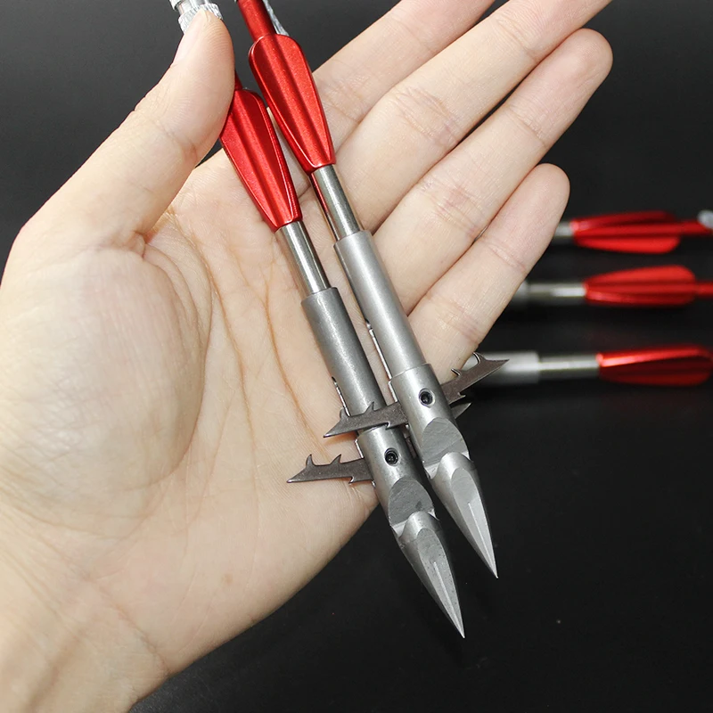 Fishing Tools 1pcs Fishing darts Stainless Steel Barb Shooting Fishings Arrows Catapult Fishing Dart Broadhead Arrowhead Tool