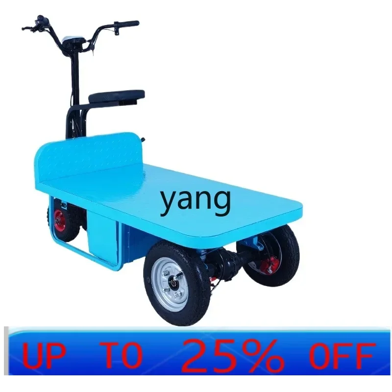 LTT electric flatbed truck handling farm pulling goods trolley hand push street stall transportation trailer