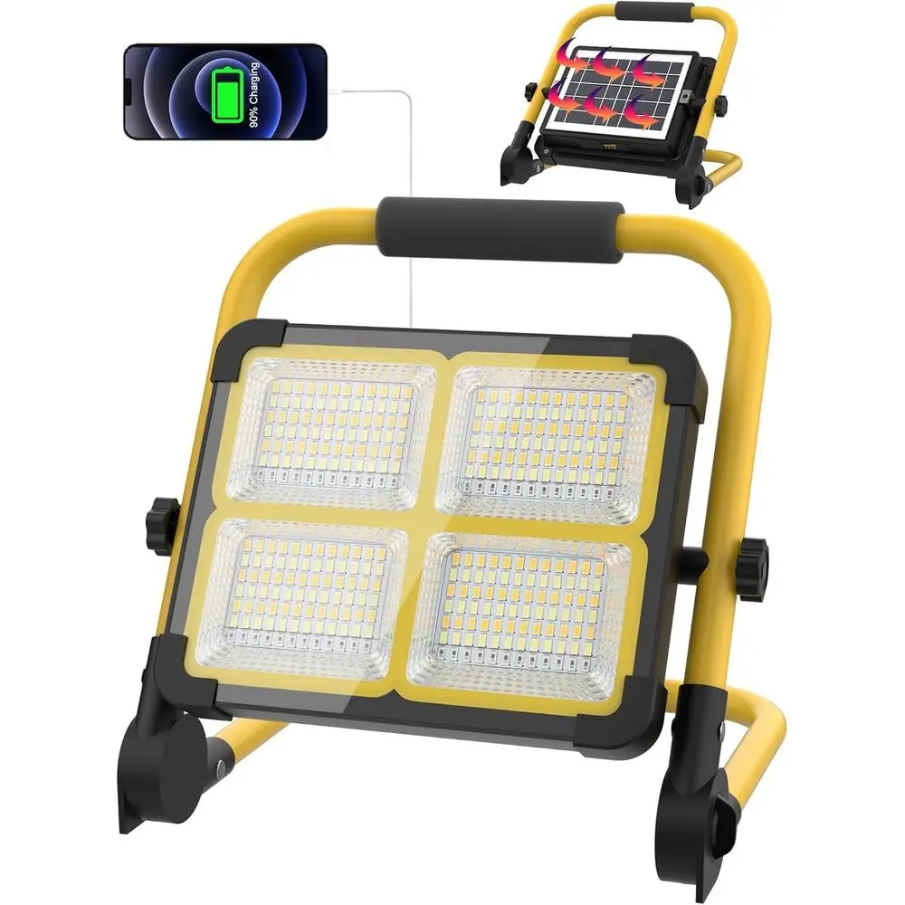 

r Work Light Rechargeable Spotlight with Stand, MASMEJOR Rechargeable Worklight 12000mAh/ 10000LM/ 336 LEDs/ 4 Lighting es, LED