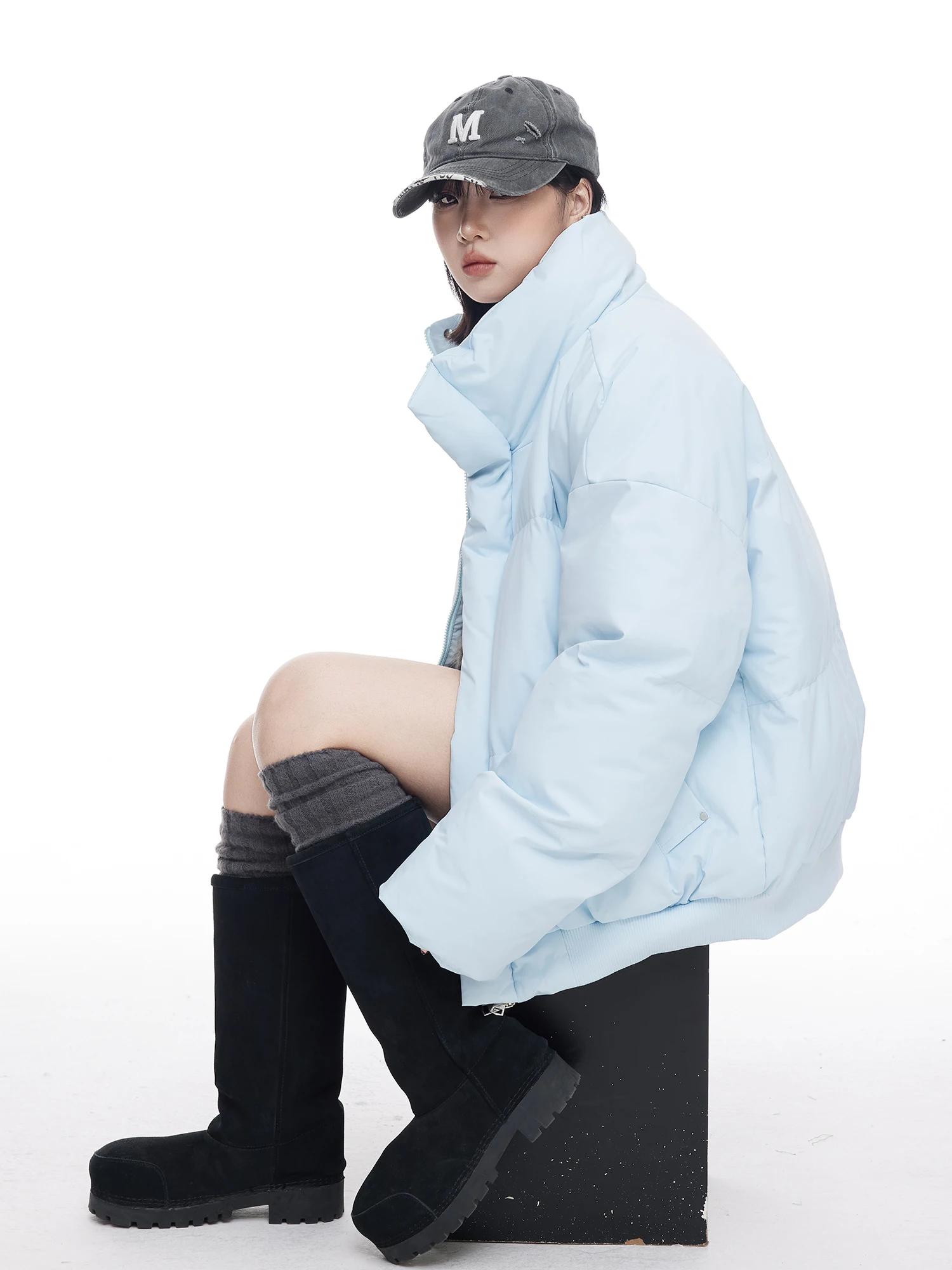 

Retro American Sle Women's Cotton Jaet Stand Collar Thiened Warm Loose Outerwear Winter Faionable Streetwear