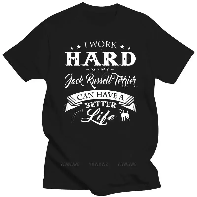 Camiseta personalizada de algodón con cuello redondo para hombre, camisa familiar de moda interesante, tops negros, Jack Parker Terrier, Primavera