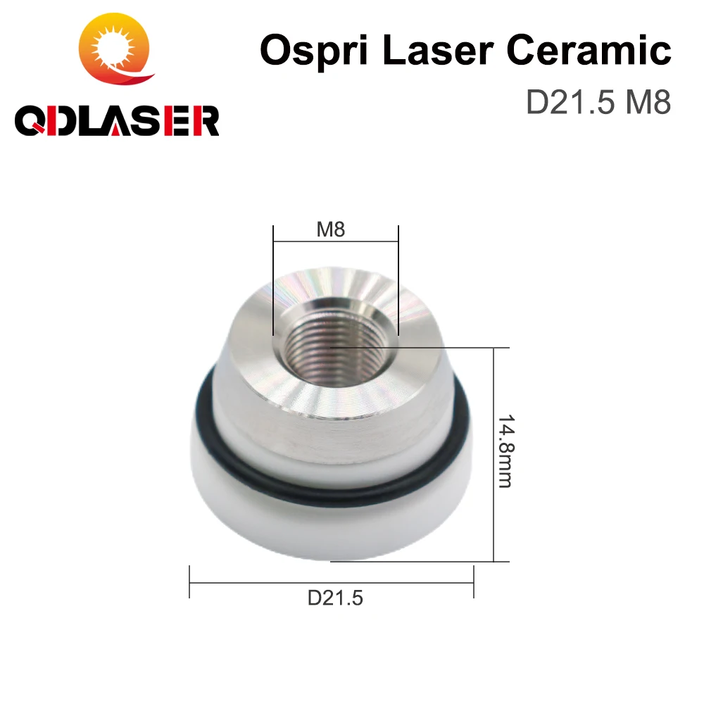 QDLASER 3D Laser Ceramic Body OSPRI D21.5 M8 Laser Ceramic Nozzle Holder for 1064nm Laser Cutting Head Sensor Accessories