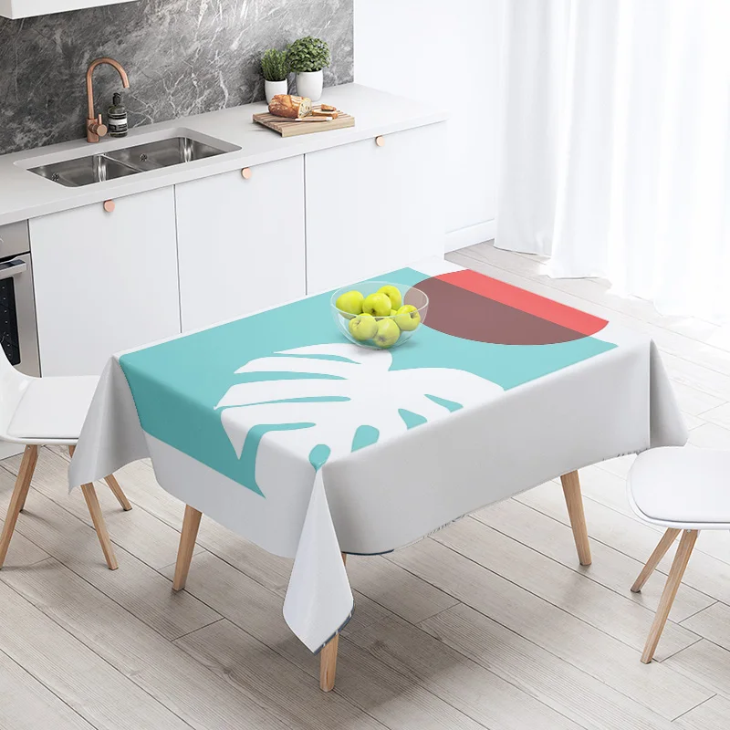 Morandi Grey Abstract Tablecloth Nordic Minimale Geometric Pattern Hall Restaurant Dual-use Student Dormitory Coffee Table Mat