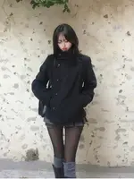 Abrigo de Cuello Alto para Mujer, Color Sólido, Estilo Otoño/Invierno, Y2K, Hip-Hop, Retro, Harajuku, Lindo, Casual, Versátil, Nuevo