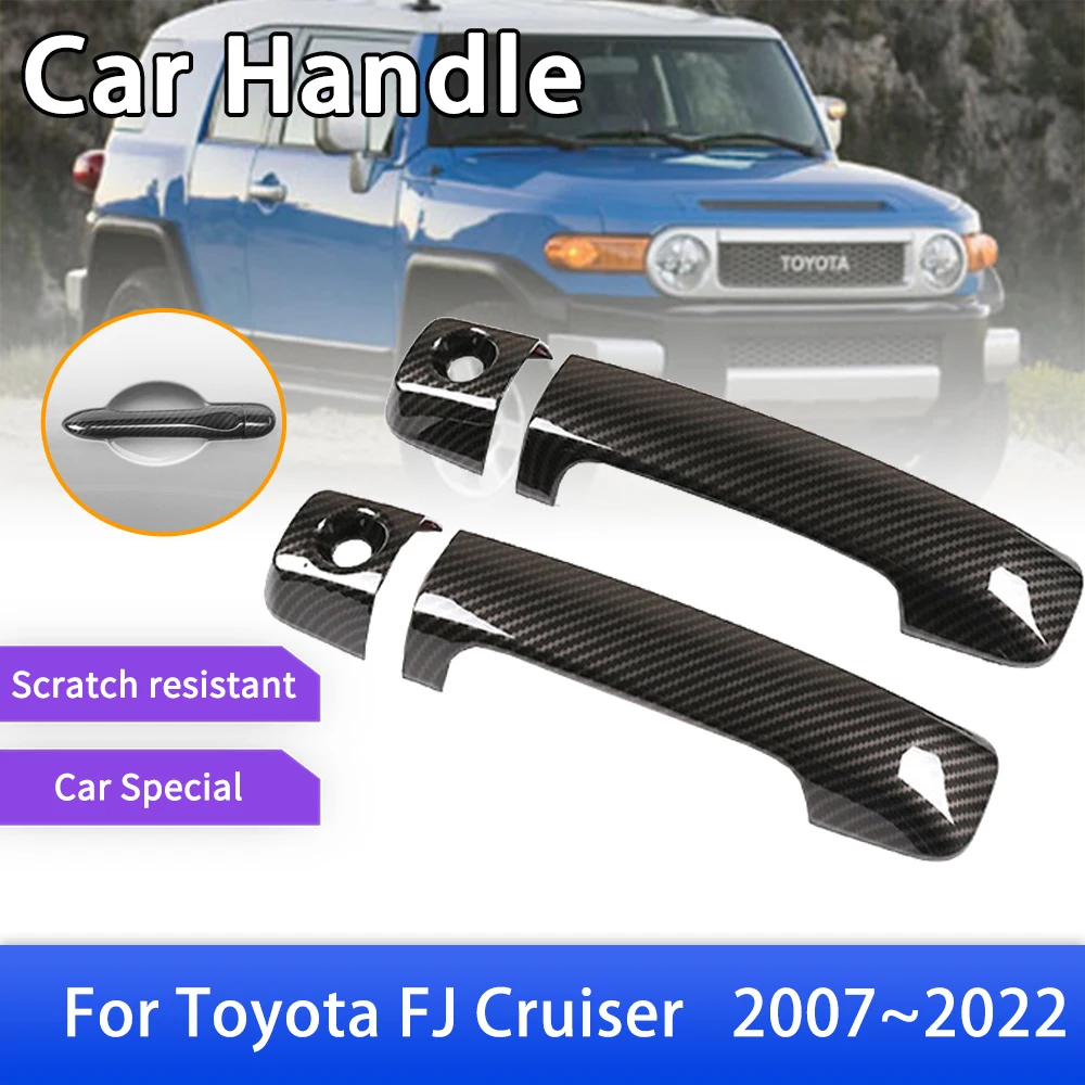 

Carbon Fiber Outer Door Handle Cover Trim for Toyota FJ Cruiser XJ10 2007~2022Car External Accessories Stickers 2019 2020 2021