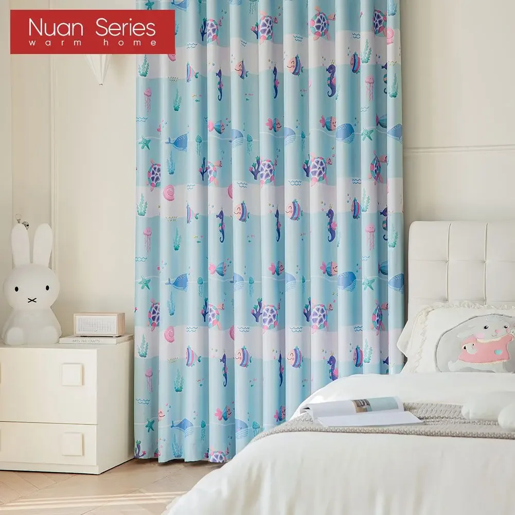 

1PC Nuan Series 70-80% Blackout Animal Printed Children's Cartoon Blackout Curtains For Bedroom Living Room Home Decor