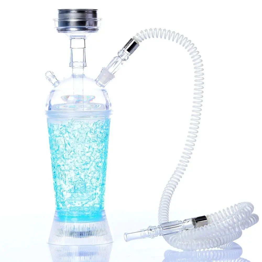 MERCURY Protable Led Hookah Set with Water Pipe Acrylic Tobacco Suit Narguile Shisha Completo Bottle Smoking Accessories