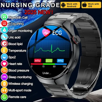 2025 New Nursing Grade Smart Watch Blood Oxygen Blood Lipid Uric Acid ECG+PPG Body…