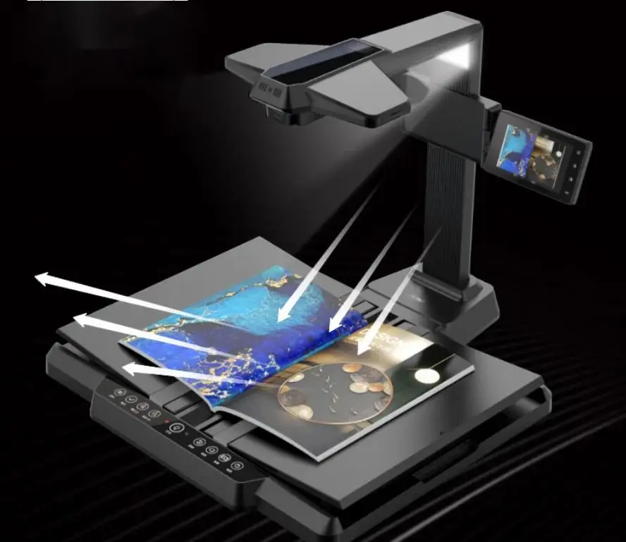 ماسح ضوئي للكتب عالي الدقة على شكل حرف V مقاس A3، تسطيح السطح المنحني، كتاب قديم A3