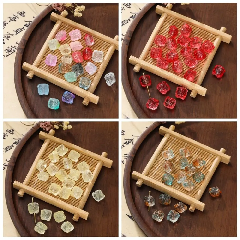 60Pcs Löwe Form DIY Perlen Handgemachte Transparente Kristall Glas Perlen Unregelmäßige Ohrring Schmuck Machen Zubehör Halskette machen