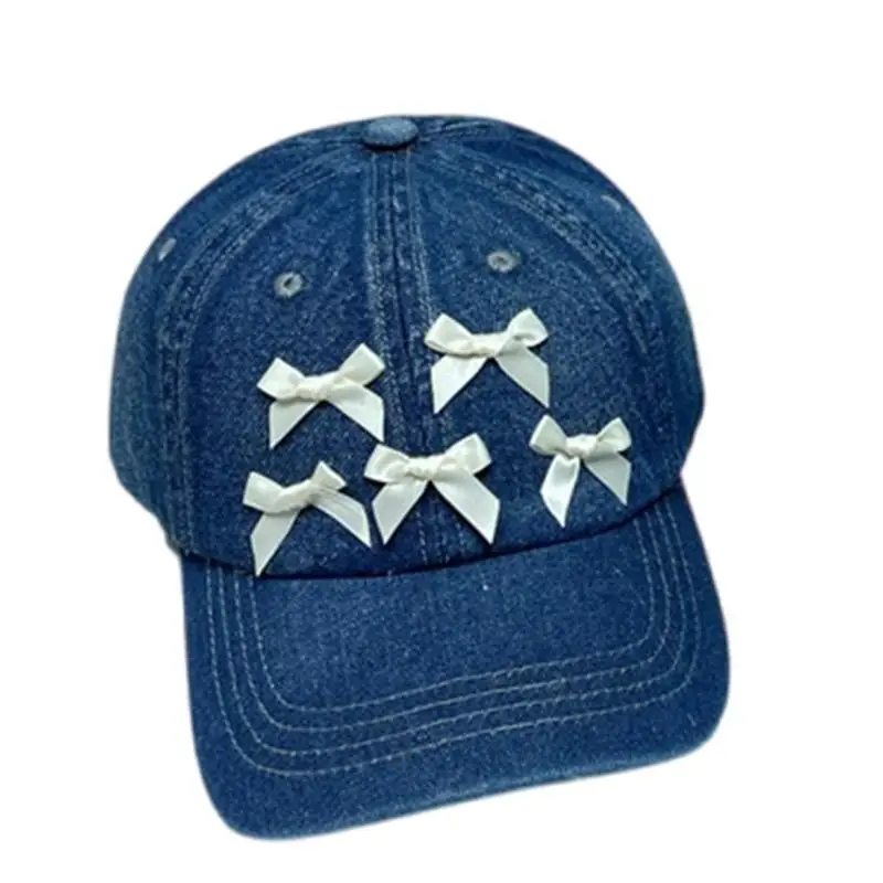 

39BB Adult Ribbon Bowknot Baseball Caps Travel Gathering Hat for Cycling Camping
