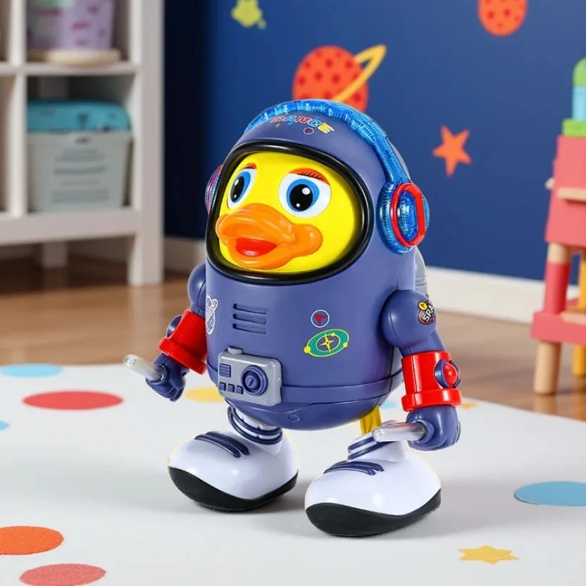 Baby Duck Toy Musical Interactive Toy Space Elements for Infants Babies Kids Gifts Electric with Lights and Sounds Dancing Robo