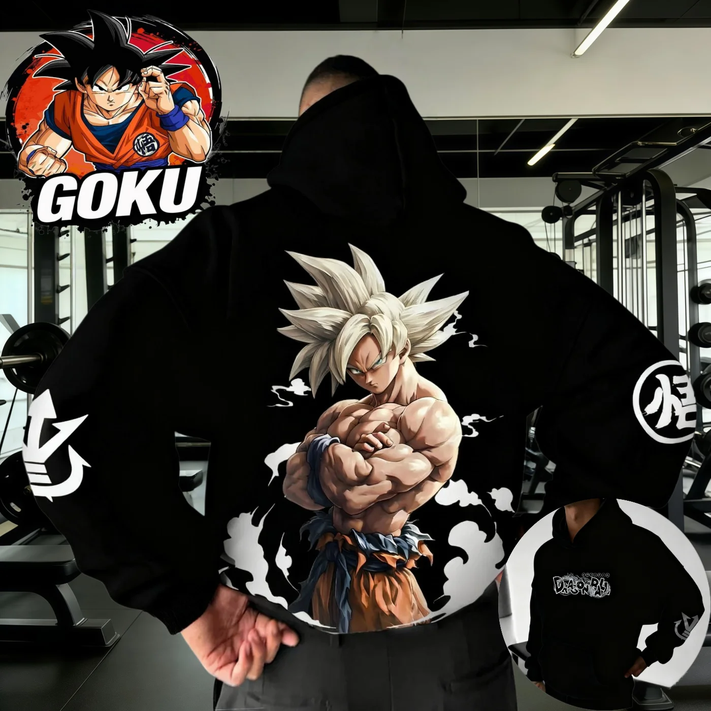 

Худи Dragon Ball Осень-Зима 2026, 100% хлопок, оверсайз, с принтом Гоку Супер Сайян, для спортзала и уличной моды, унисекс, для взрослых и детей