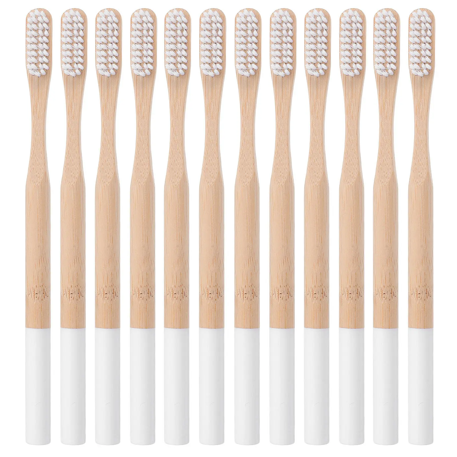 

12Pcs Bamboo Toothbrush Soft Bristles Adult Travel Household Bamboo Handle Portable Eco Friendly Biodegradable Gentle Gum Care