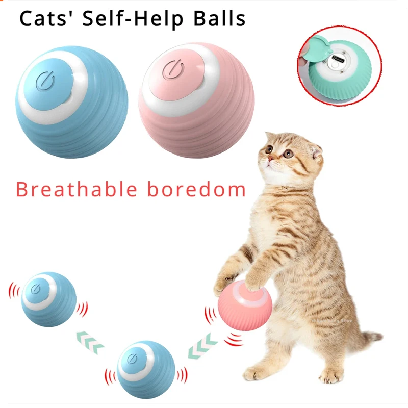 Smart Interactive Cat Toy Ball 360° Automatic Rotating Rolling Ball Accessories For Dog Toys Usb Charging Function Pet Things