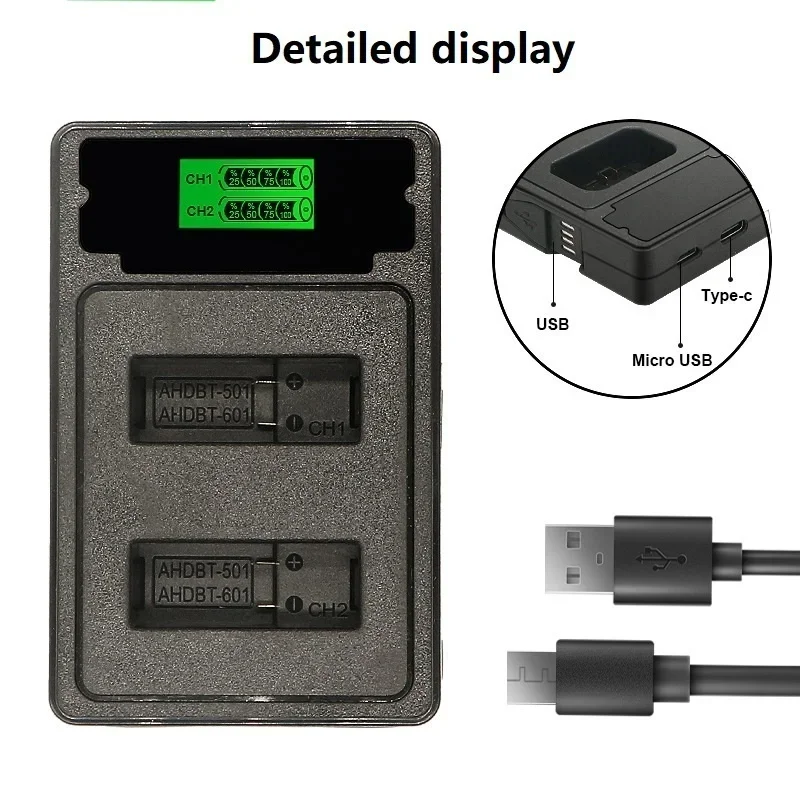 Upgrade to 2150mAh For Gopro Hero 8 7 6 Hero 5 Battery for GoPro Hero 5 6 7 Gopro 8 Black Sports Action Camera Battery