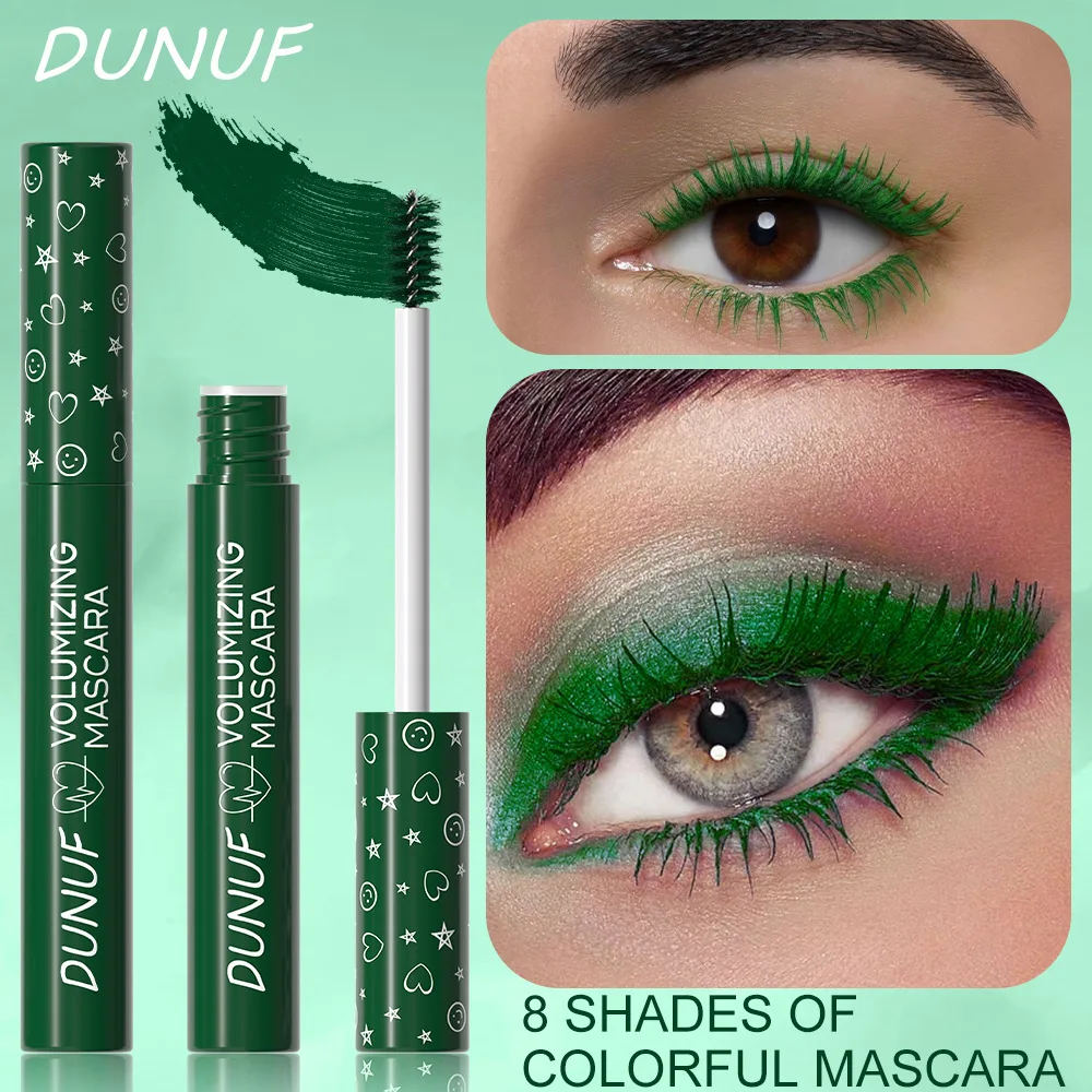 2 pezzi Mascara riccio sottile viola verde, Mascara colorato impermeabile non facile da sbavare, testina sottile portatile, trucco per le vacanze