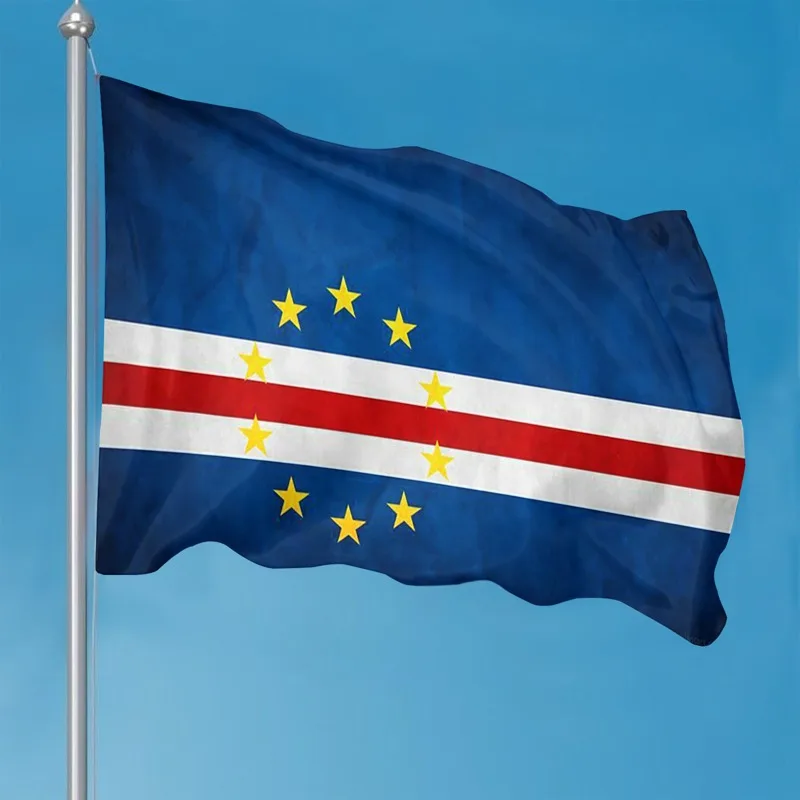 1pc Cape Verde Retro National Flag, Indoor & Outdoor Banner, Colorful Clear Printing, Polyester Fabric, Fun Patriotic Flag