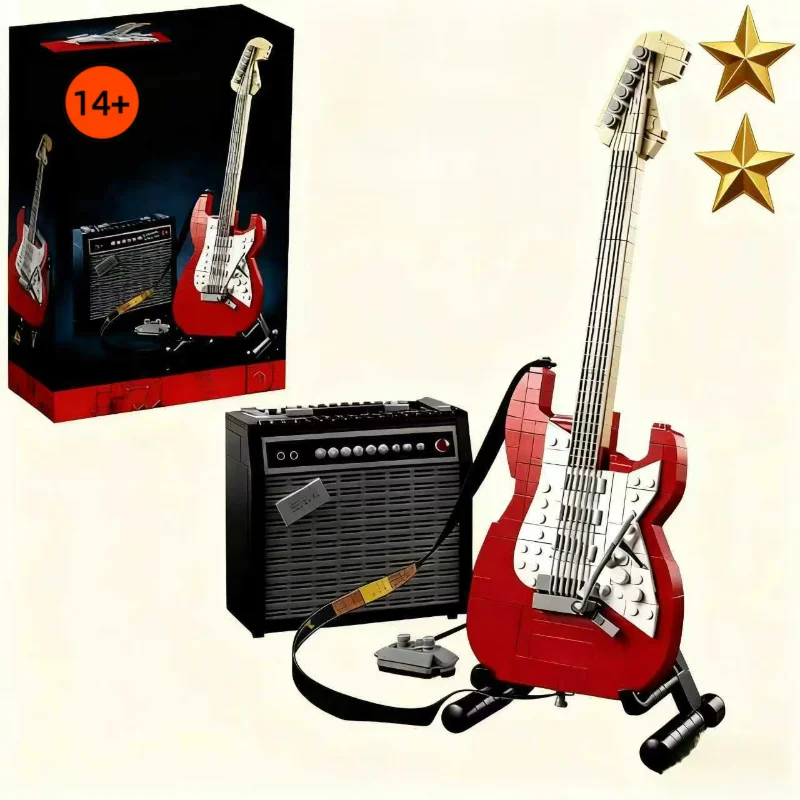 1074 pièces MOC 21329 blocs de construction de guitare briques œuvre d'art créatif unisexe fantaisie décor à la maison ornement jouet cadeaux d'anniversaire de noël