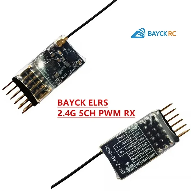 BAYCK 2,4G 5CH PWM ELRS Empfänger ExpressLRS 2,4 GHz RX PWM/CRSF Protokoll 2dBi Antenne Für RC FPV quadcopter Drone Teile