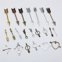 20pcs Arrow Charms Tibetan Bronze Silver Color Pendants Antique Jewelry Making DIY Handmade Craft