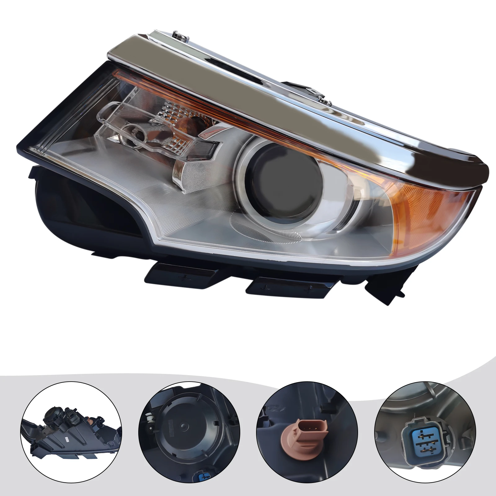 

Halogen Headlight Headamp For 2011 2012 2013 2014 Ford Edge Driver Side Left w/ bulb BT4Z13008H