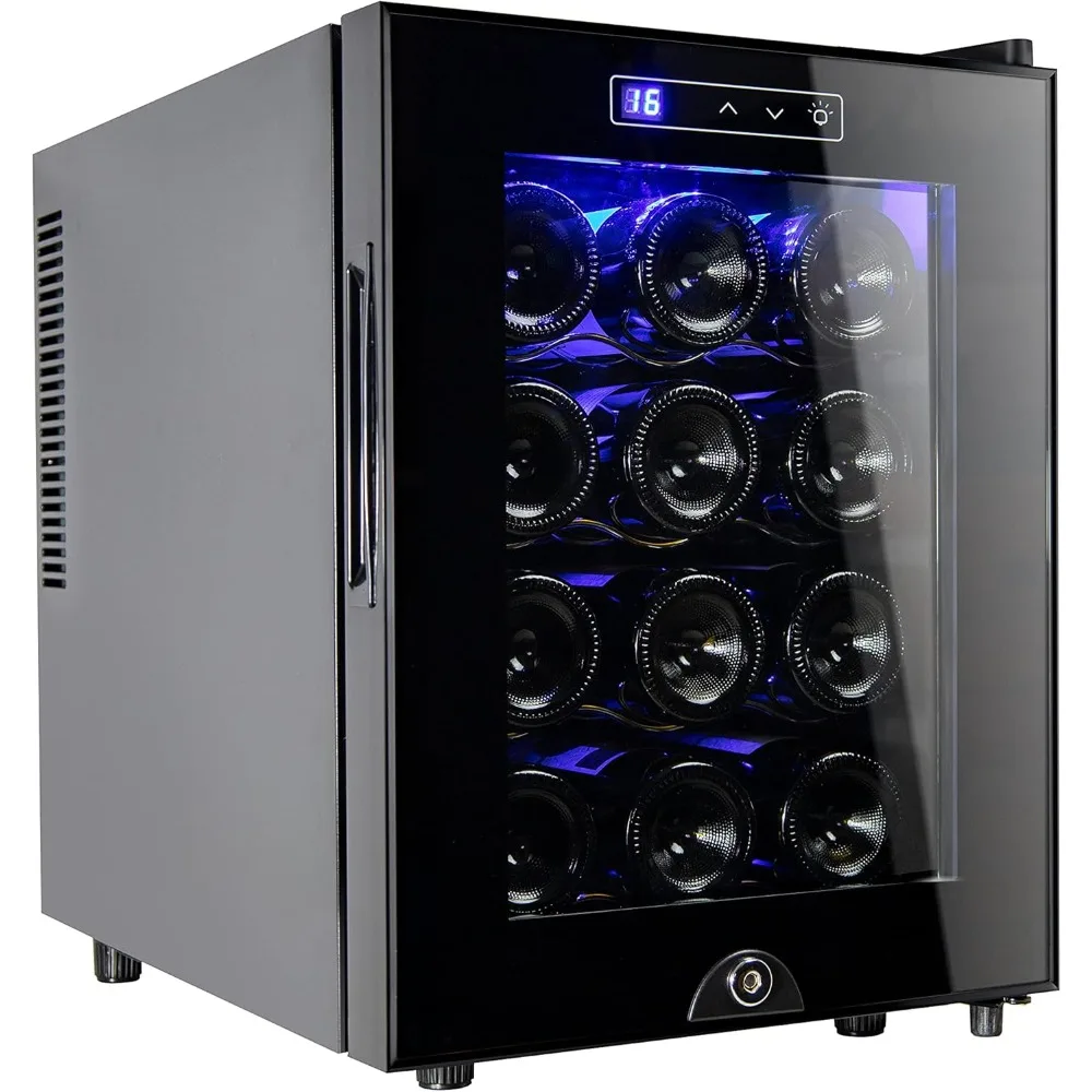 Wine Cooler Refrigerator,Wine Fridge Freestanding with Lock & Digital Temperature Control Fridge Glass Door,Mini Wine Cabinet