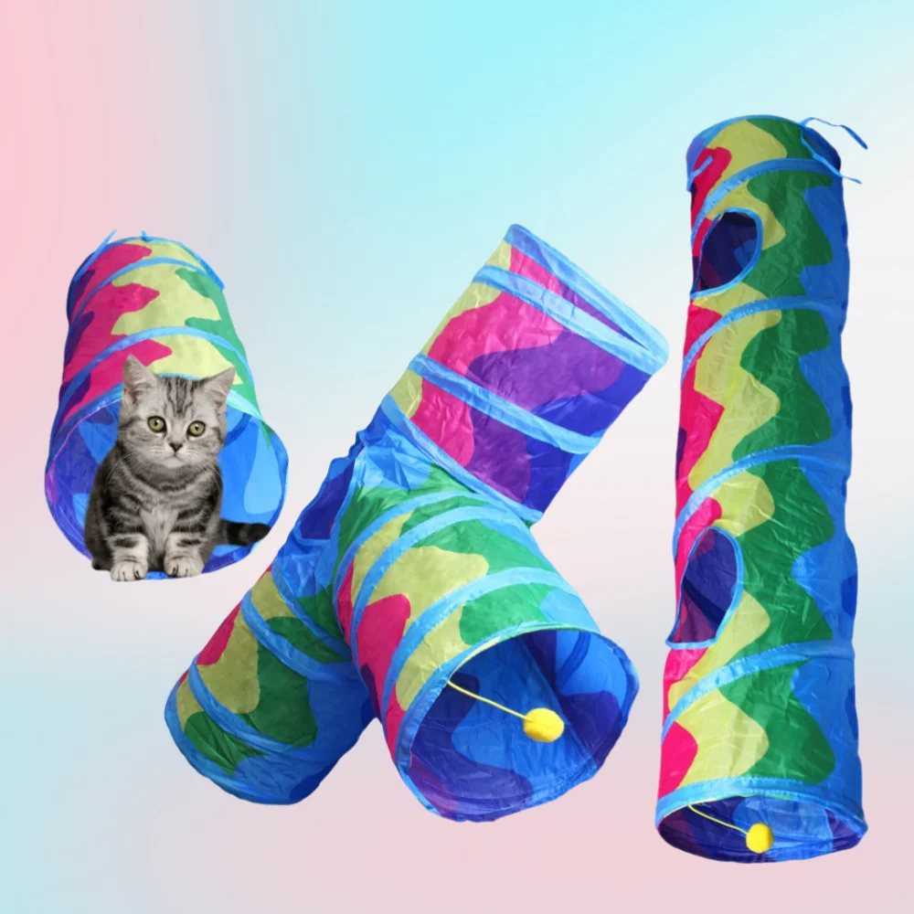 Cat Tunnel Tube Foldable Cat Toys Kitty Training Interactive Fun Toy Tunnel Bored for Puppy Kitten Pet Supplies Cat Accessories