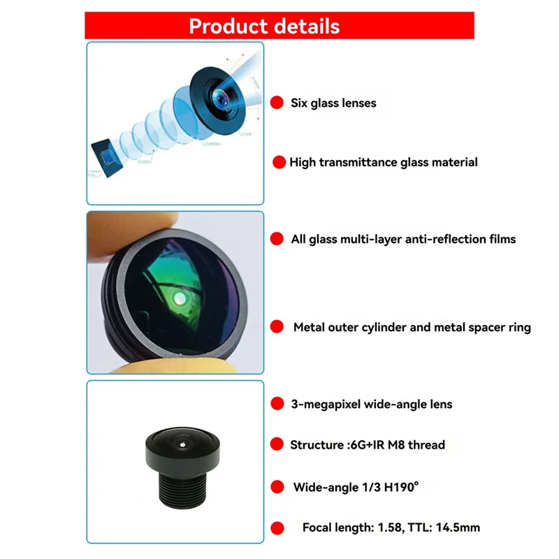 

BTLIFE-1.5Mm Lens Ultra Wide Angle 200 Degree Fisheye Waterproof IP68 For Phishing Camera Panoratic For Sea Fishing Camera Lens