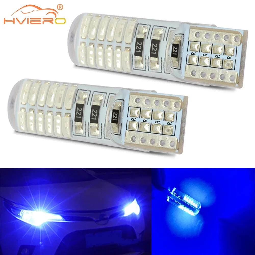 

2X Signal Trunk Light Auto Car Styling T10 W5W DC 12V Silicone Shell Dome Bulb IP65 4014 24SMD Led Parking Fog Lights Waterproof