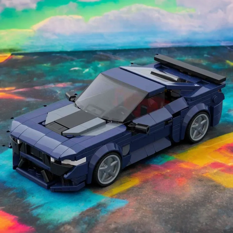 416pcs MOC Fordes Mustangs Dark Horse City Champions Model Building Blocks Toy Construction Christmas Gift Art Display Idea DIY