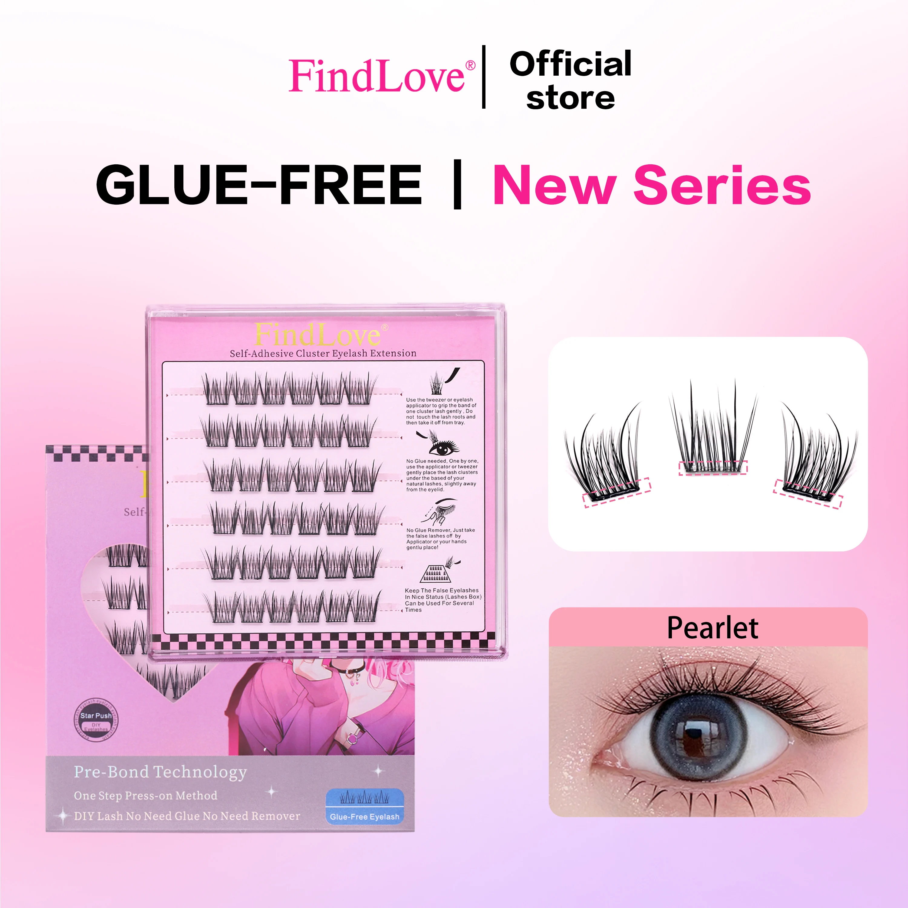 

60 Clusters Segment Natural And Long Style Pearlet DIY Self Adhesive Eyelash Extension Handmade For Lazygirl Eye Daily Makeup