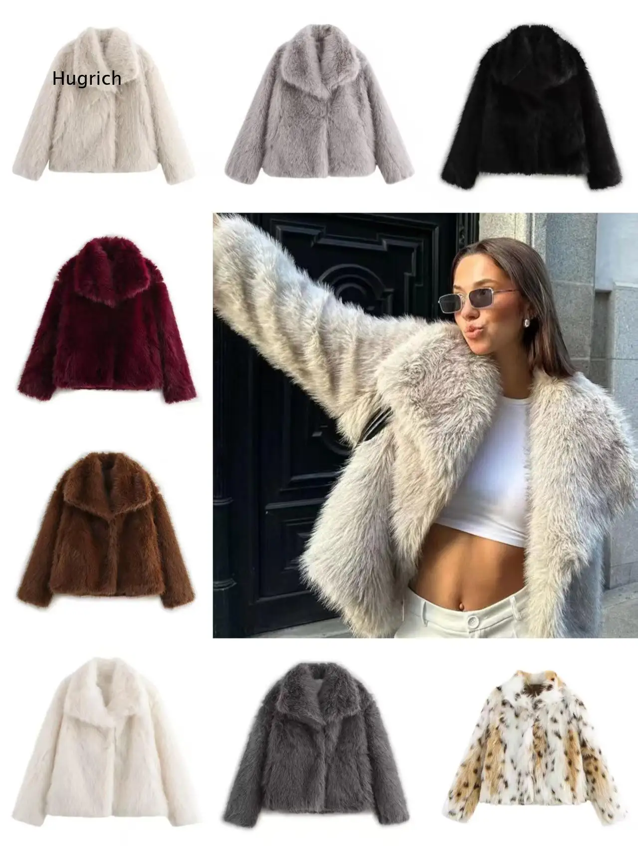 Vintage Gentle Style Faux Fur Short Coat for Women Soft Fluffy Texture Loose Cut Outerwear Suitable for Daily Wear and Various