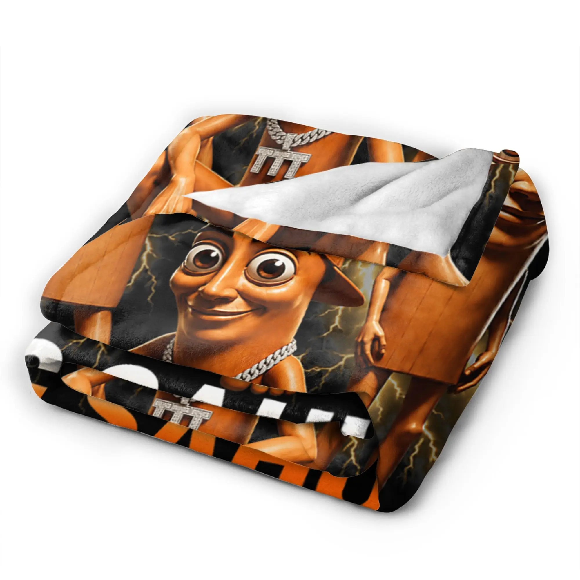Tung Tung Sahur is Calling Dance Meme Throw Blanket Warm Soft Pattern Blanket For Bedroom Camping Flannel Bedspread Bed Cover