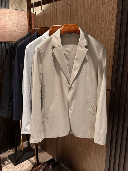 

Unconstrained Outdoor Sports Men's Suit Casual Elastic Faionable Stand Fit Pure Color Versatile Autumn New Sle