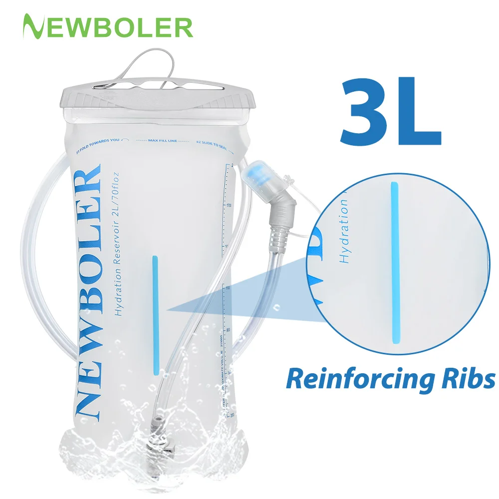 

NEWBOLER 3L Sports Water Bladder Hydration Pack Storage Bag BPA Free Portable Food Grade Outdoor Drinking Camping Water Bag