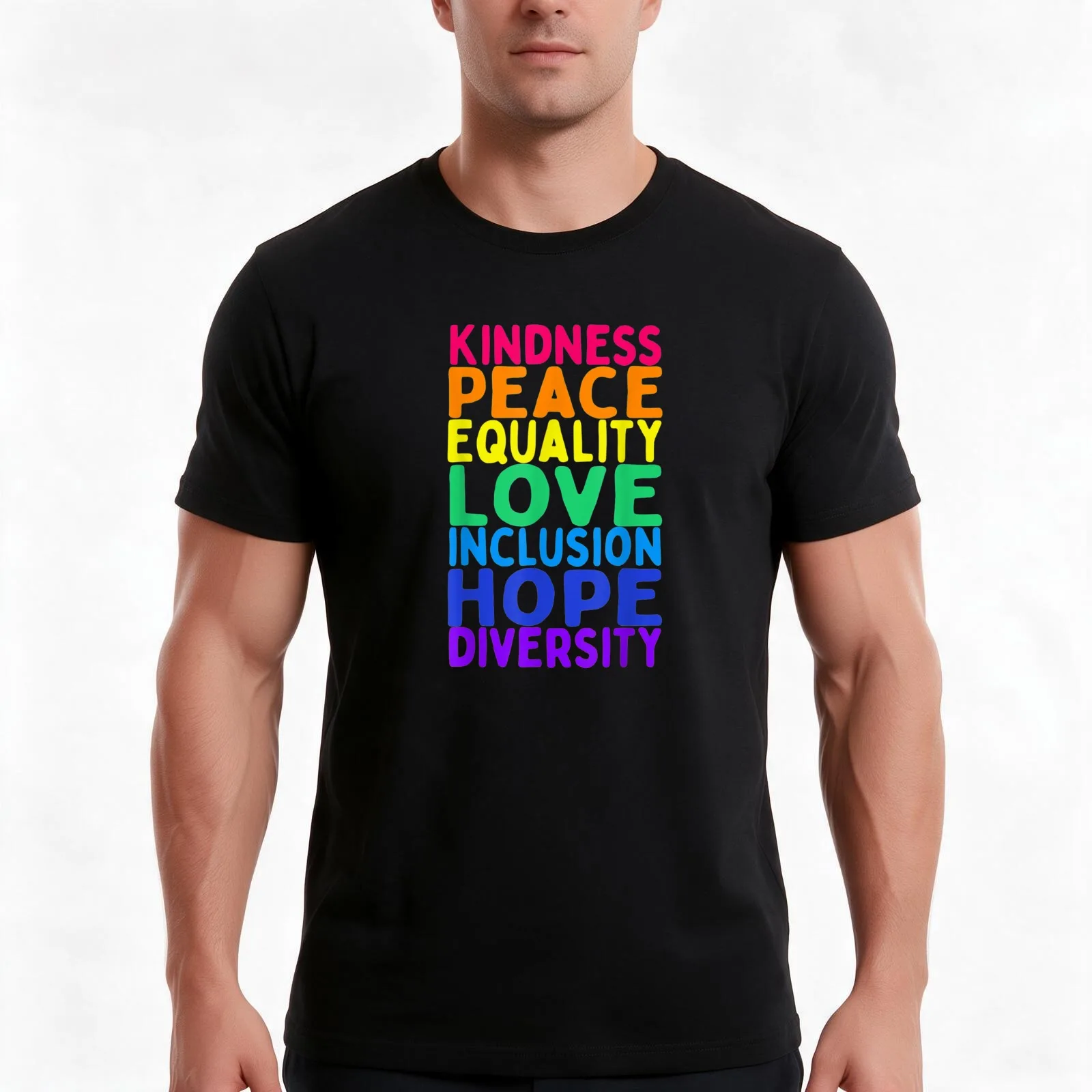 Kindness Peace Equality Inclusion Diversity Human T-Shirt Summer Casual Cotton Tee Oversized Streetwear Tops Unisex Men Women