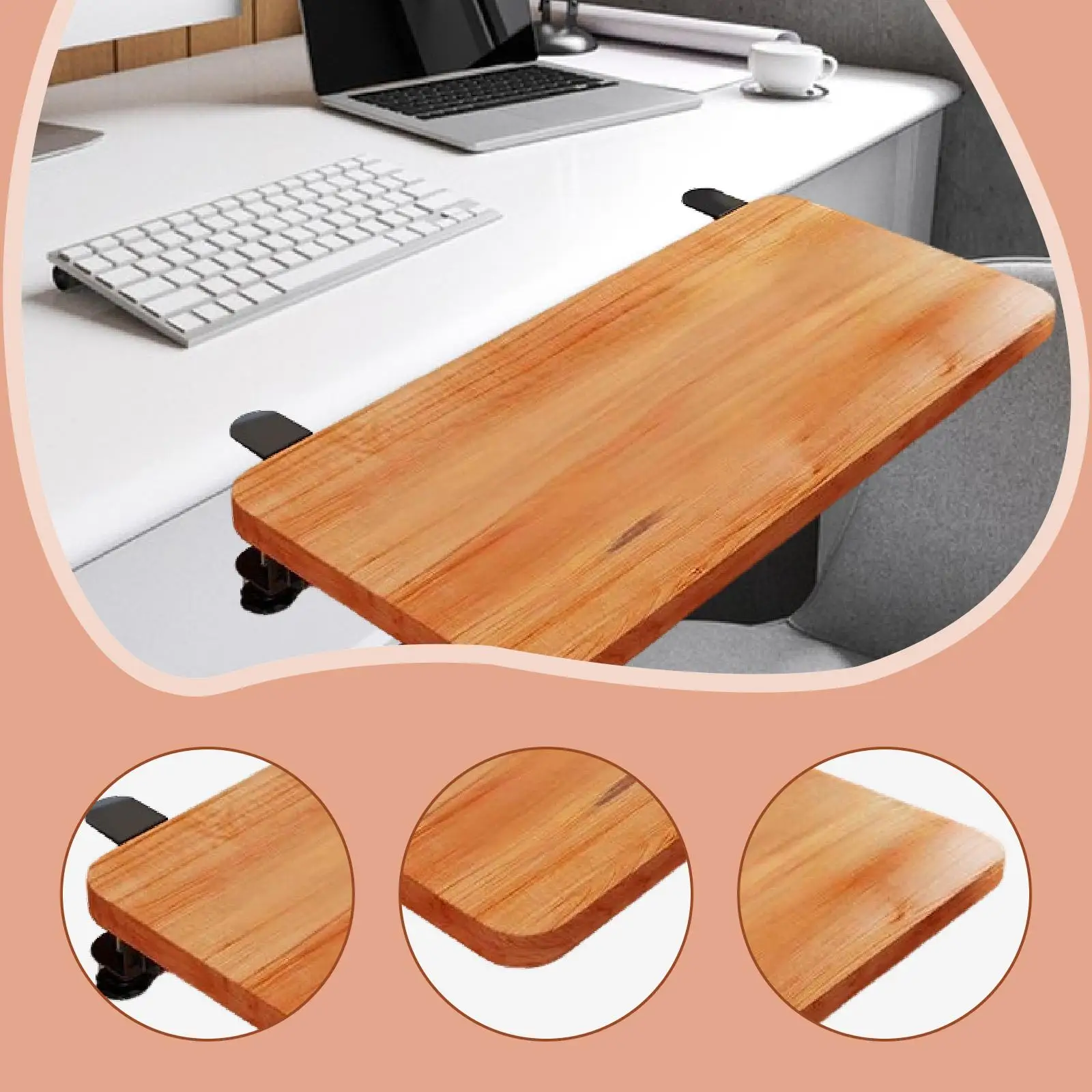 Desk Extender Board for Home Office Folding Clamp on Easy Installation Extension Attachment Arm Rest Expansion Wrist Support