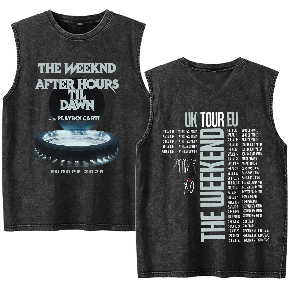 The Weeknd Xo Classic After Hours Pop Print Tank Tops Men Fashion Streetwear Vintage Washed High Quality Cozy Casual Vest Unisex